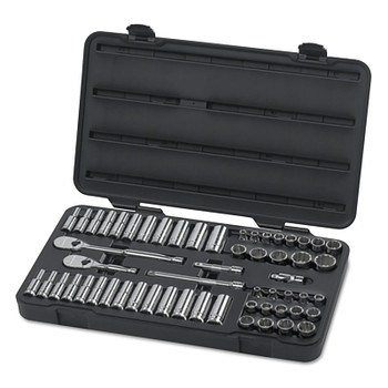 GEARWRENCH 57 Piece Surface Drive Socket Sets With 84 Tooth Ratchet, 3/8 in, 12 Point (1 ST / ST)