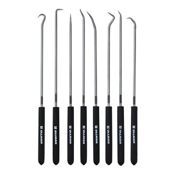 Ullman 8-Pc Hook and Pick Set, High Carbon Steel, Rubber Handles, 9-3/4 in L, Nylon Pouch (1 EA / EA)