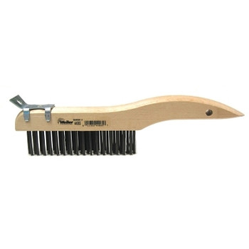 Weiler Shoe Handle Scratch Brush, 10 in, 4 x 16 Rows, Steel Wire Bristle, Wood Handle (12 EA / CTN)