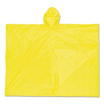 MCR Safety Schooner Poncho, 0.10 mm PVC Film, Yellow, One Size Fits All (50 EA / CA)