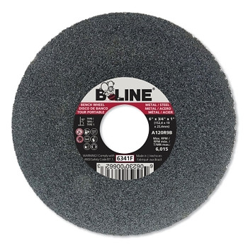 B-Line Abrasives Straight Resinoid Wheel, 6 in dia, 3/4 in Thick, 1 in Arbor, Coarse Grit, T1 (1 EA / EA)
