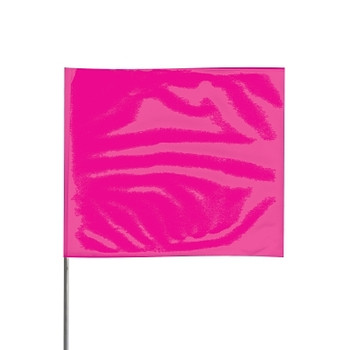 Presco Stake Flags, 4 in x 5 in, 30 in Height, Pink Glo (1000 EA / BOX)