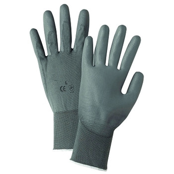 West Chester Polyurethane Coated Gloves, Large, Gray (12 PR / DZ)