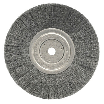 Weiler Narrow Face Crimped Wire Wheel, 8 in D x 3/4 in W, .006 Steel Wire, 6,000 rpm (2 EA / CTN)