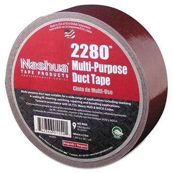 Nashua 2280 General Purpose Duct Tapes, Burgundy, 55m x 48mm x 9 mil (24 RL / CA) Nashua 2280 General Purpose Duct Tapes, Burgundy, 55m x 48mm x 9 mil (24 RL / CA)
