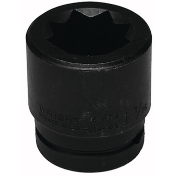 Wright Tool 8 Point Double Square Impact Railroad Sockets, 1 in Drive, 2 in, 8 Points (1 EA / EA)