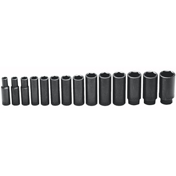 Wright Tool 14 Piece Deep Impact Socket Sets, 1/2 in, 6 Point (1 SET / SET)