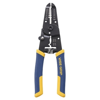 Irwin VISE-GRIP Wire Stripper/Crimper/Cutter, 7 in L, 10 AWG to 20 AWG, Blue/Yellow Handle (1 EA / EA)