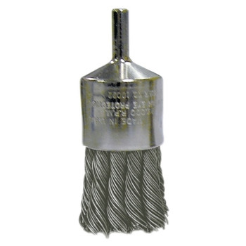 Weiler Nickel Plated End Brush, Stainless Steel, 1-1/8 in x 0.014 in, 22,000 rpm (10 EA / PK)