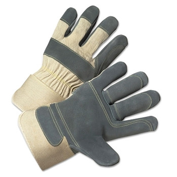 West Chester 2000 Series Leather Palm Gloves, Medium, Cowhide, Leather, Canvas, Pearl Gray (12 PR / DZ)