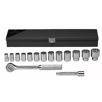 Wright Tool 15 Piece Standard Socket Sets, 1/2 in, 12 Point (1 SET / SET)