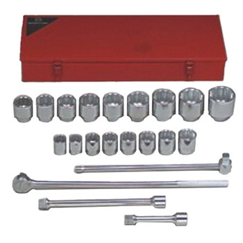 Wright Tool 21 Piece Standard Socket Sets, 1 in, 12 Point (1 ST / ST)