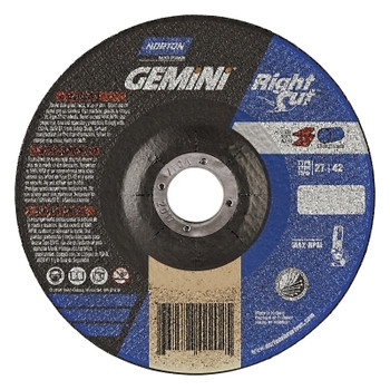 Norton Gemini RightCut Cut-Off Wheel,  6 in dia, 0.045 Thick, 7/8 in Arbor, Type 1, 36 Grit, Aluminum Oxide (25 EA / BOX)