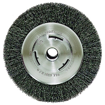 Weiler Wide-Face Crimped Wire Wheel, 7 in Dia. x 7/8 in W, 0.014 in Steel, 6,000 rpm (1 EA / EA)