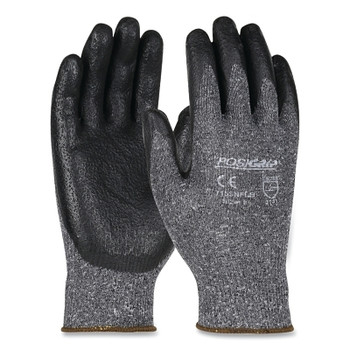 West Chester Nitrile Coated Gloves, Large, Black/Gray, 10 in L, Palm Coated (12 PR / DZ)