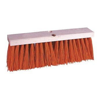 Weiler Street Brooms, 24 in Hardwood Block, 5 1/4 in Trim L, Orange Polypropylene Fill (6 EA / PK)