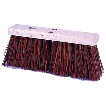 Weiler Street Brooms, 18 in Hardwood Block, 5 1/4 in Trim, Brown Polypropylene Fill (6 EA / CTN)