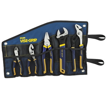 Irwin VISE-GRIP 5-PC ProPlier Kitbag Set, Slip Joint/Diagonal/Lineman Plier/Adjustable Wrench/Groove Joint (1 ST / ST)