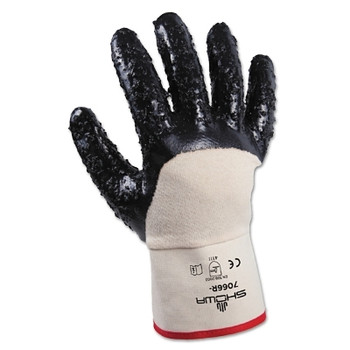 SHOWA 7066 Series Gloves, 10/X-Large, Navy/White, Palm Coated, Rough Grip (1 DZ / DZ)