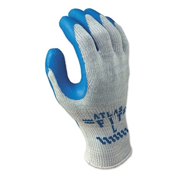 SHOWA ATLAS 300 General Purpose Latex Coated Fingers/Palm Gloves, Small, Blue/Gray (1 DZ / DZ)