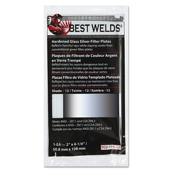 Best Welds Glass Silver Mirror Filter Plate, Silver/13, 4.5 in x 5.25 in, Glass (1 EA / EA)