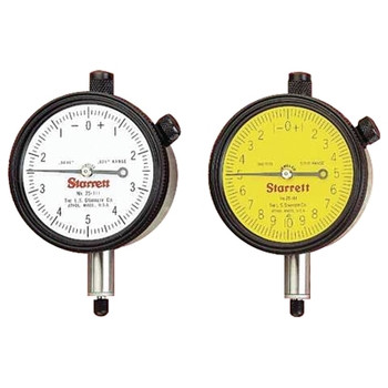 L.S. Starrett 25 Series AGD Group 2 Dial Indicators, 0-50-0 Dial, 1 in Range (1 EA / EA)