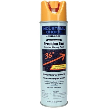 Rust-Oleum Industrial Choice M1600/M1800 System Precision-Line Inverted Marking Paint, 17 oz, Caution Yellow, M1800 Water-Based (12 CN / CS)