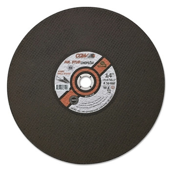 CGW Abrasives Cut-Off Wheel, Chop Saws, 14 in Dia, 3/32 in Thick, Hardness Grade R, 30 Grit (10 EA / BX)