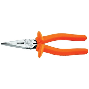 Klein Tools Insulated Heavy-Duty Long-Nose Pliers, Straight, Alloy Steel, 8 5/16 in (6 EA / BOX)