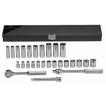 Wright Tool 27 Piece Standard & Deep Metric Socket Sets, 3/8 in, 6 Point (1 ST / ST)