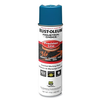 Rust-Oleum Industrial Choice M1600/M1800 System Precision-Line Inverted Marking Paint, 16 oz, Silver, M1600 Solvent-Based (12 CN / CA)