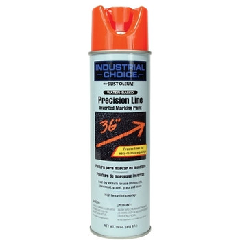 Rust-Oleum Industrial Choice M1600/M1800 System Precision-Line Inverted Marking Paint, 17 oz, Fluorescent Red-Orange, M1800 Water-Based (12 CN / CS)