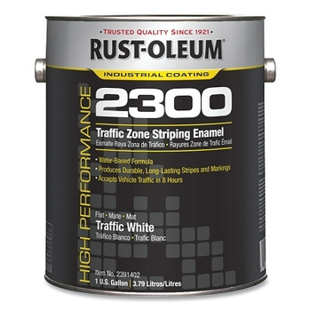 Rust-Oleum High Performance 2300 System Traffic Zone Striping Paint, 1 gal, White, Flat (2 CN / CA)