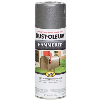 Rust-Oleum Stops Rust Hammered Spray Paints, 12 oz, Gray, Gloss Finish (6 CAN / CS)