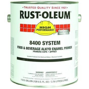 Rust-Oleum High Perf 8400 System Food and Beverage Alkyd Enamels, 1 Gal, White Metal Primer (2 GAL / CS)