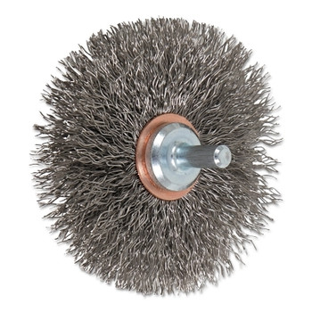 Advance Brush Mounted Crimped Wheel Brushes, Stainless Steel, 20,000 rpm, 3 in x 0.014 in (1 EA / EA)