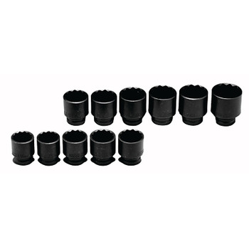 Wright Tool 11 Piece Thin Wall Power Socket Sets, 3/4 in, 12 Point (1 SET / SET)