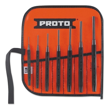 Proto 7 Pc Drive Pin Punch Set, Round, English, Pouch (1 ST / ST)