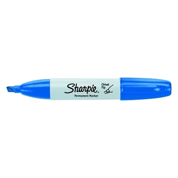 Sharpie Chisel Point Permanent Markers, 5.3 mm, Chisel, Blue (1 EA / EA)