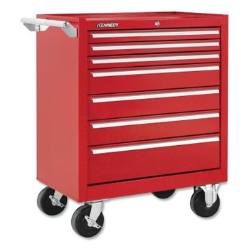 Kennedy Industrial Series Roller Cabinet, 29 x 20 x 35, 7 Drawers, Smooth Red, w/Slide (1 EA / EA)