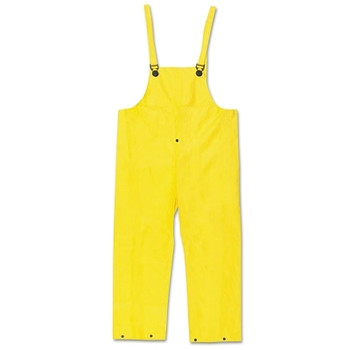 MCR Safety 300BP Wizard Series Yellow LF Bib Overall Style Rain Pants, 0.28 mm, Nylon Scrim/PVC, 2X-Large (1 EA / EA)