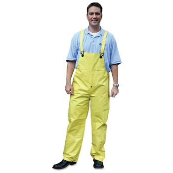 MCR Safety 300BP Wizard Series Yellow LF Bib Overall Style Rain Pants, 0.28 mm, Nylon Scrim/PVC, X-Large (1 EA / EA)