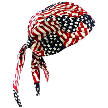 OccuNomix Tuff Nougies Deluxe Tie Hats, One Size, Wavy Flag (1 EA / EA)