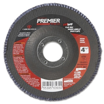 Carborundum Premier Red Zirconia Alumina Type 27 Fat Boy Flap Discs, 7", 40 Grit, 5/8 Arbor (1 EA / EA)