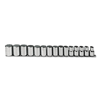 Proto Torqueplus 15 Piece Metric Socket Sets, 1/2 in, 12 Point (1 SET / SET)