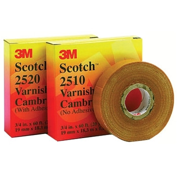 Scotch Varnished Cambric Tape 2510, 3/4 in x 36 yd, Yellow (48 ROL / CS)