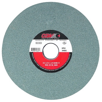 CGW Abrasives Green Silicon Carbide Surface Grinding Wheels, T1, 7 X 1/4, 1 1/4" Arbor, 80, I (10 EA / BX)