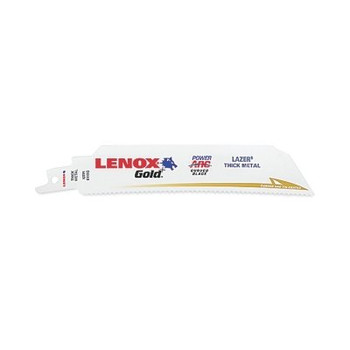 Lenox Gold Power Arc Curved Reciprocating Saw Blade, 6 in L x 1 in W x 0.035 in Thick, 18 TPI, Extreme Metal (5 EA / PKG)