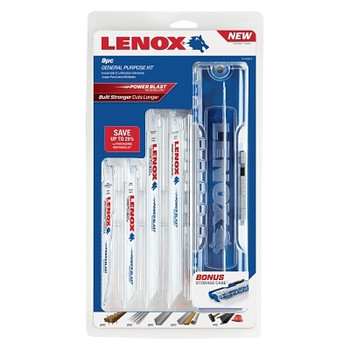 Lenox Plumber and Electrician Kits, 6 TPI - 24 TPI, 8 Reciprocating Blades w/ Case (1 KT / KT)