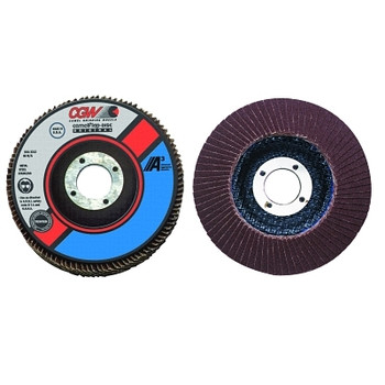 CGW Abrasives Flap Discs, A3 Aluminum Oxide, Reg, 4 1/2", 120 Grit, 7/8 Arbor, 13,300 rpm, T27 (10 EA / BX)